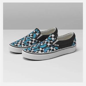 Vans Blue Butterfly Checkerboard Slip-On